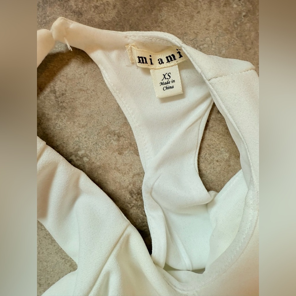 Francesca’s Miami Ivory Ruffle Mini Dress - Picture 2 of 3